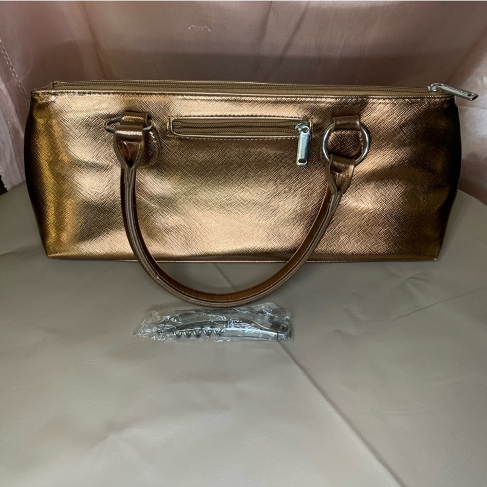 Metallic Wine Bag Insulated clutch, comes with corkscrew